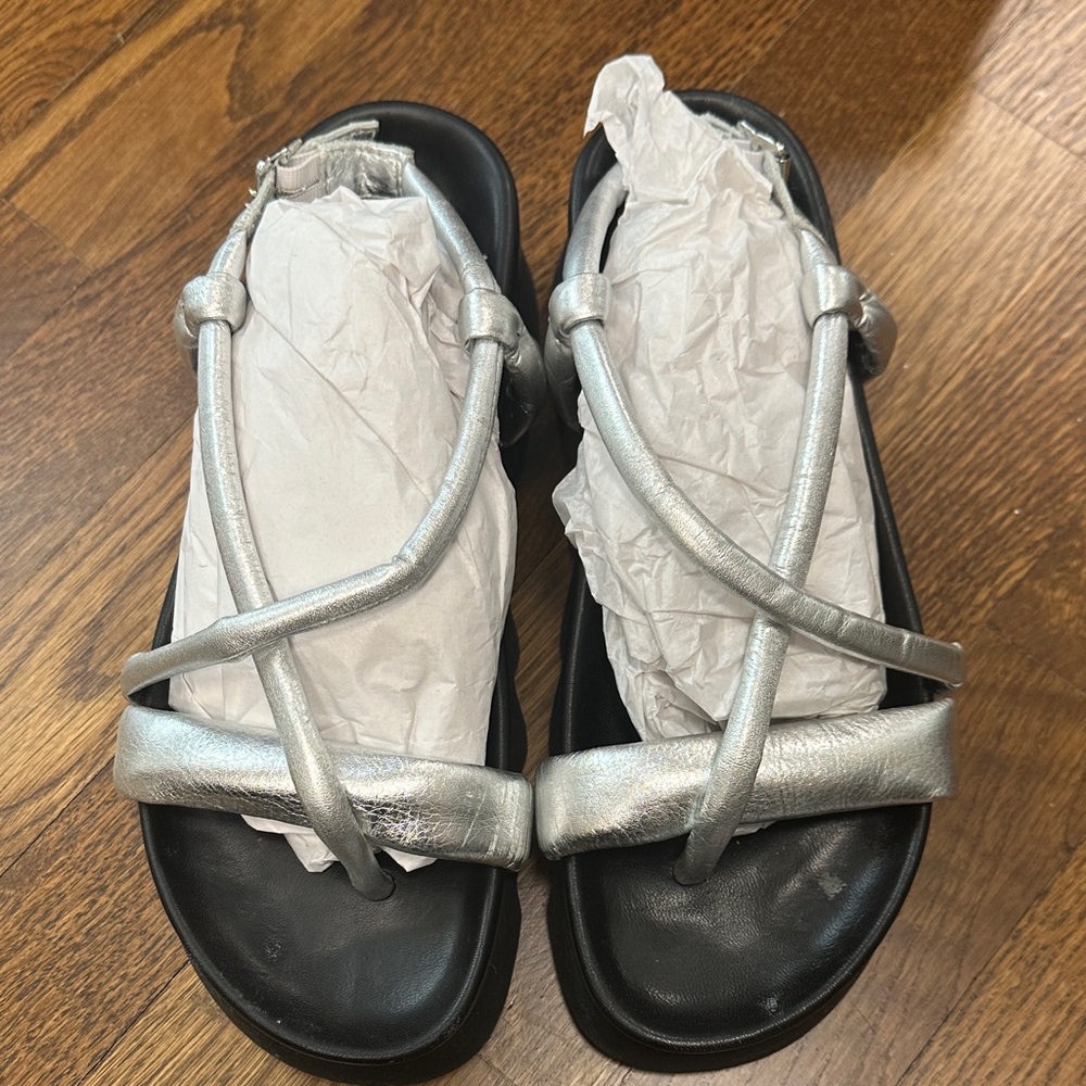 Silver Platform Sandals - image 2